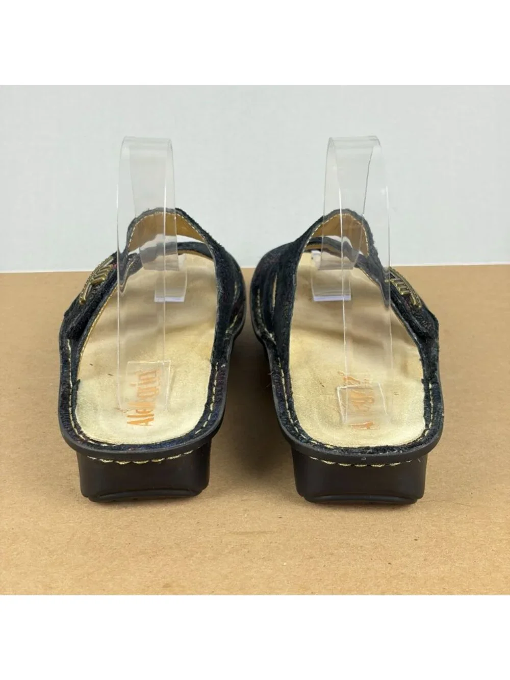 Alegria Victoriah Metallic Multicolor Sandals Womens 8/8.5 EU 38 Black Slip On